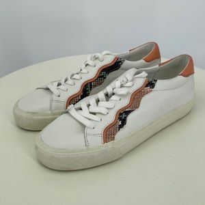 Madewell Sidewalk Low Top Sneakers Wavy Snake Size 7.5